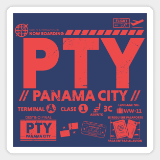 Vintage Panama City PTY Airport Code Travel Day Retro Travel Tag Magnet